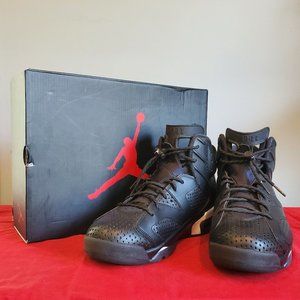 Air Jordan Retro 6 Black/Black White WITH BOX